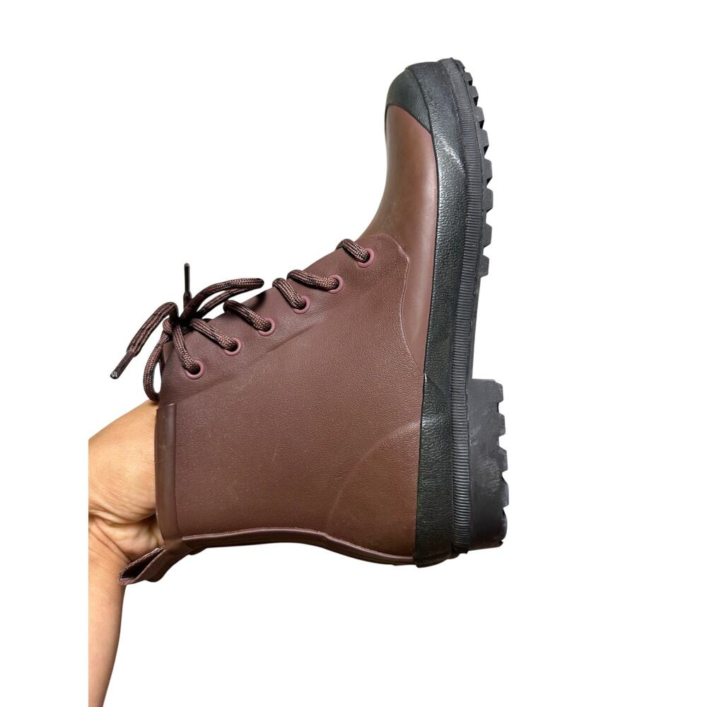 Madewell The Lace Up Lugsole Rain Boot Style MA442 - Picture 6 of 10